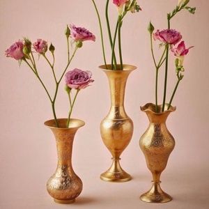 BHLDN Brass / Bronze / Set Of 3: Etched Bud Vases